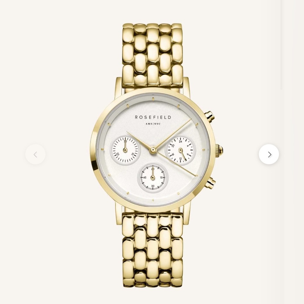 Rosefield The Gabby Watch - Gold with Silver Gold Strap